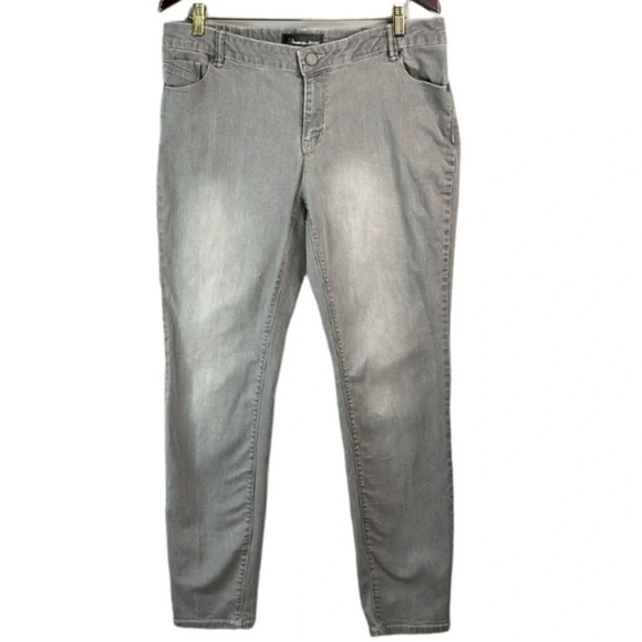 REITMANS Slim Fit Grey White Wash Stretch Jeans Size 16 Plus - Picture 11 of 11